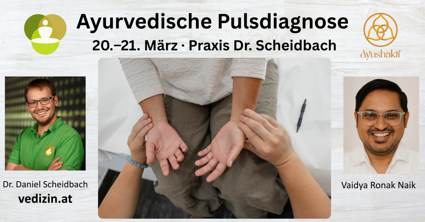 Ayushakti Vaidya Ronak Naik Pulsdiagnostik im Ayurveda Pulslesen mit Dr. Scheidbach